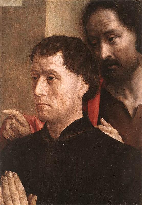 GOES, Hugo van der Portrait of a Donor with St John the Baptist dg France oil painting art